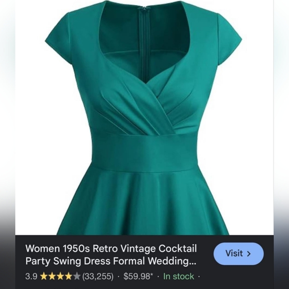 Bbonlinedress Retro Vintage 1950's Swing Style Dress Green 3xl NWOT - Picture 11 of 12